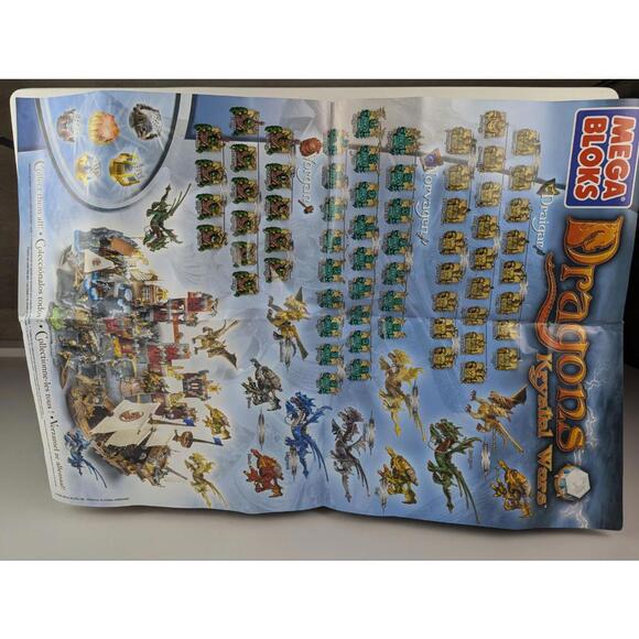 Mega Bloks Dragons Krystal Wars Marauder’s Cliff 9885 Figures & Dragon - Picture 8 of 9